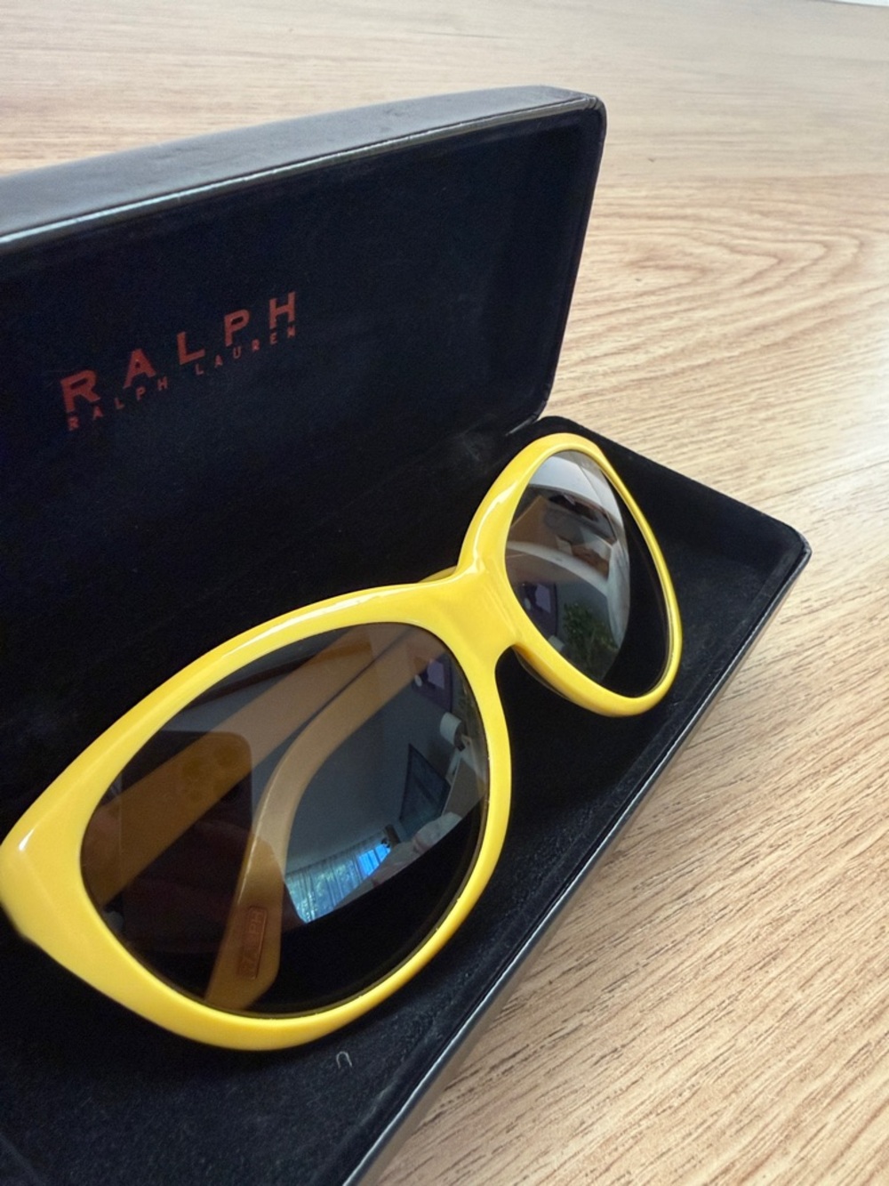 Ralph Lauren Yellow Cat Eye Sunglasses with Dark Lenses
